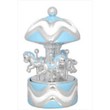 CARROUSEL MUSICAL CABALLOS PLATEADO 9X17