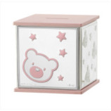 HUCHA CUBO CARA OSO Y ESTRELLAS