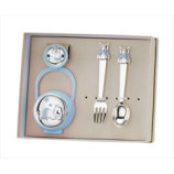 SET PINZA+P.CHUPETES+CUBIERTOS METAL OSO