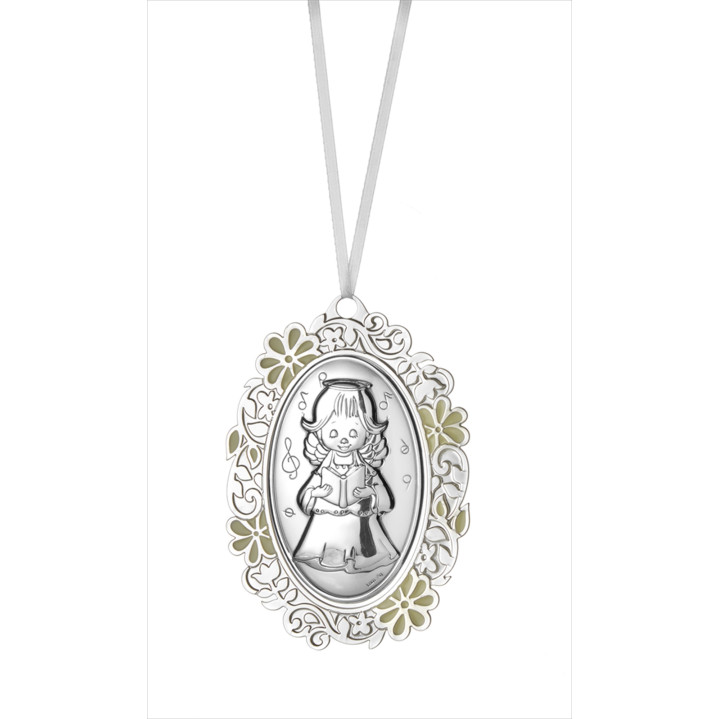 MEDALLON OVAL METALICO ANGEL LIBRO
