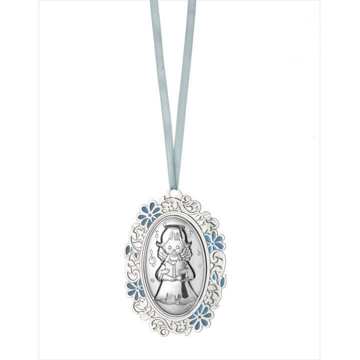 MEDALLON OVAL METALICO ANGEL LIBRO