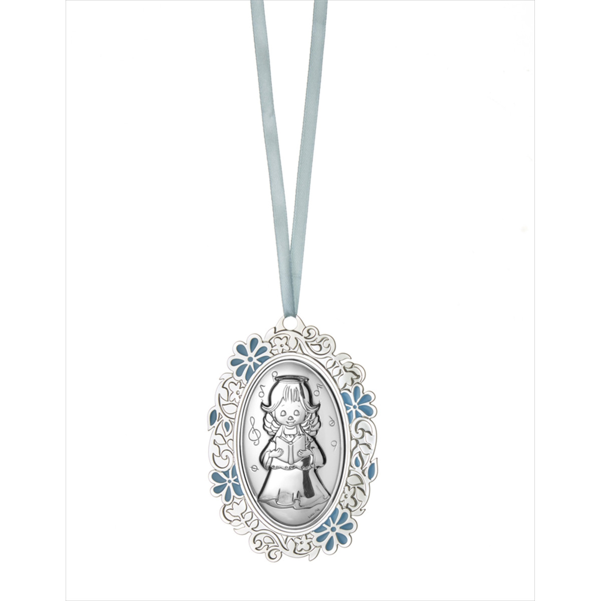MEDALLON OVAL METALICO ANGEL LIBRO