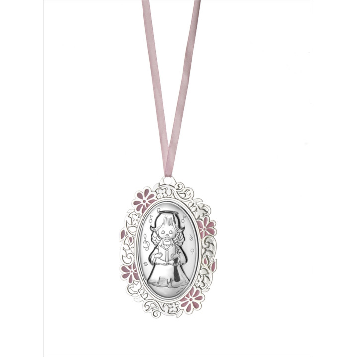 MEDALLON OVAL METALICO ANGEL LIBRO