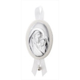 MEDALLON CUNA OVAL VIRGEN NIÑO MUSICAL