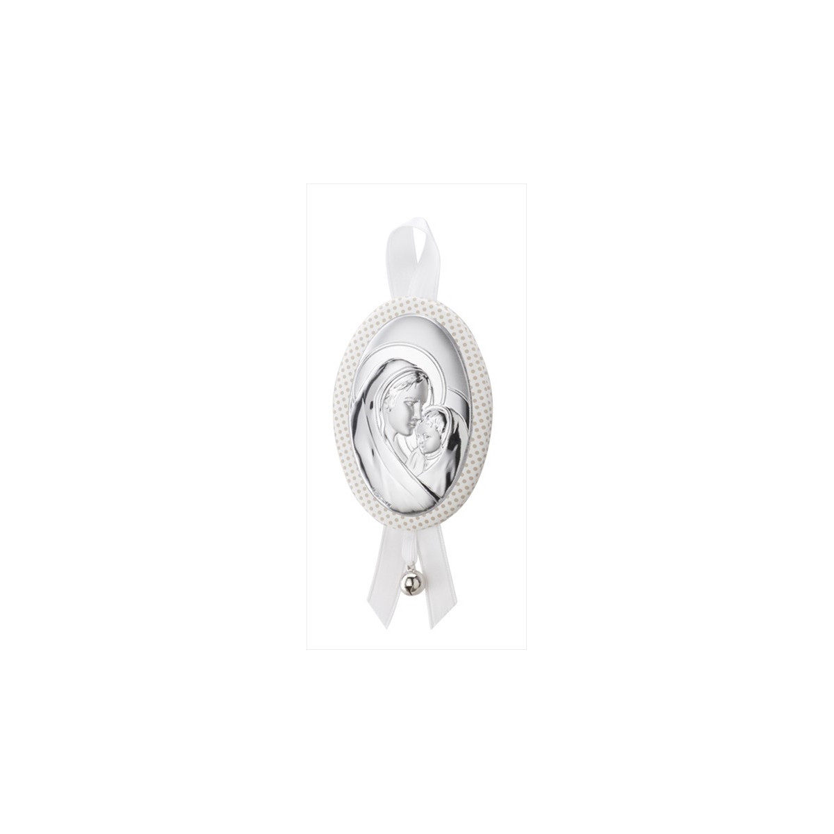 MEDALLON CUNA OVAL VIRGEN NIÑO MUSICAL