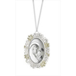 MEDALLON OVAL METAL VIRGEN NIÑO