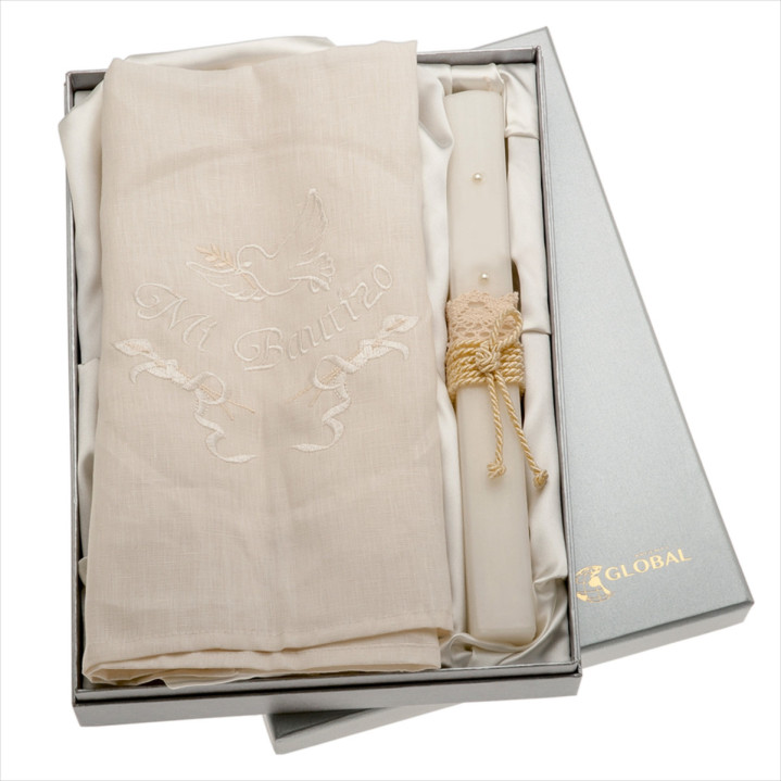 SET VELA ANGEL Y PAÑO BAUTISMO