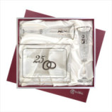 ESTUCHE CONMEMORATIVO COPAS Y BANDEJA CRISTAL