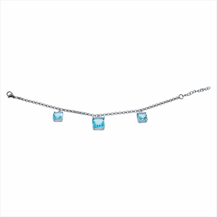 PULSERA ACERO SRA PIEDRAS CELESTES