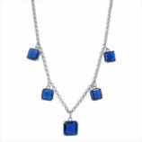 COLLAR ACERO SRA PIEDRAS AZUL
