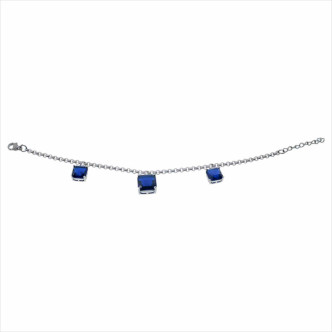 PULSERA ACERO SRA PIEDRAS AZUL