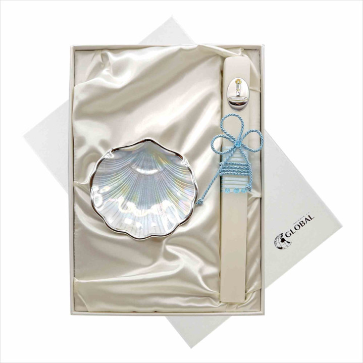 SET CONCHA Y VELA BAUTISMAL