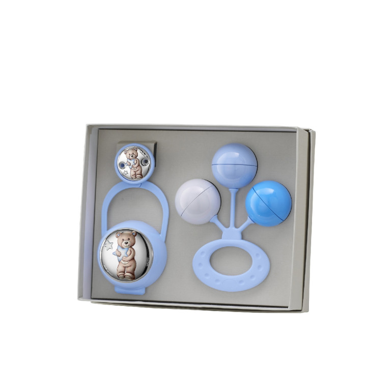 SET PINZA PORTA Y SONAJERO OSO ESTRELLAS