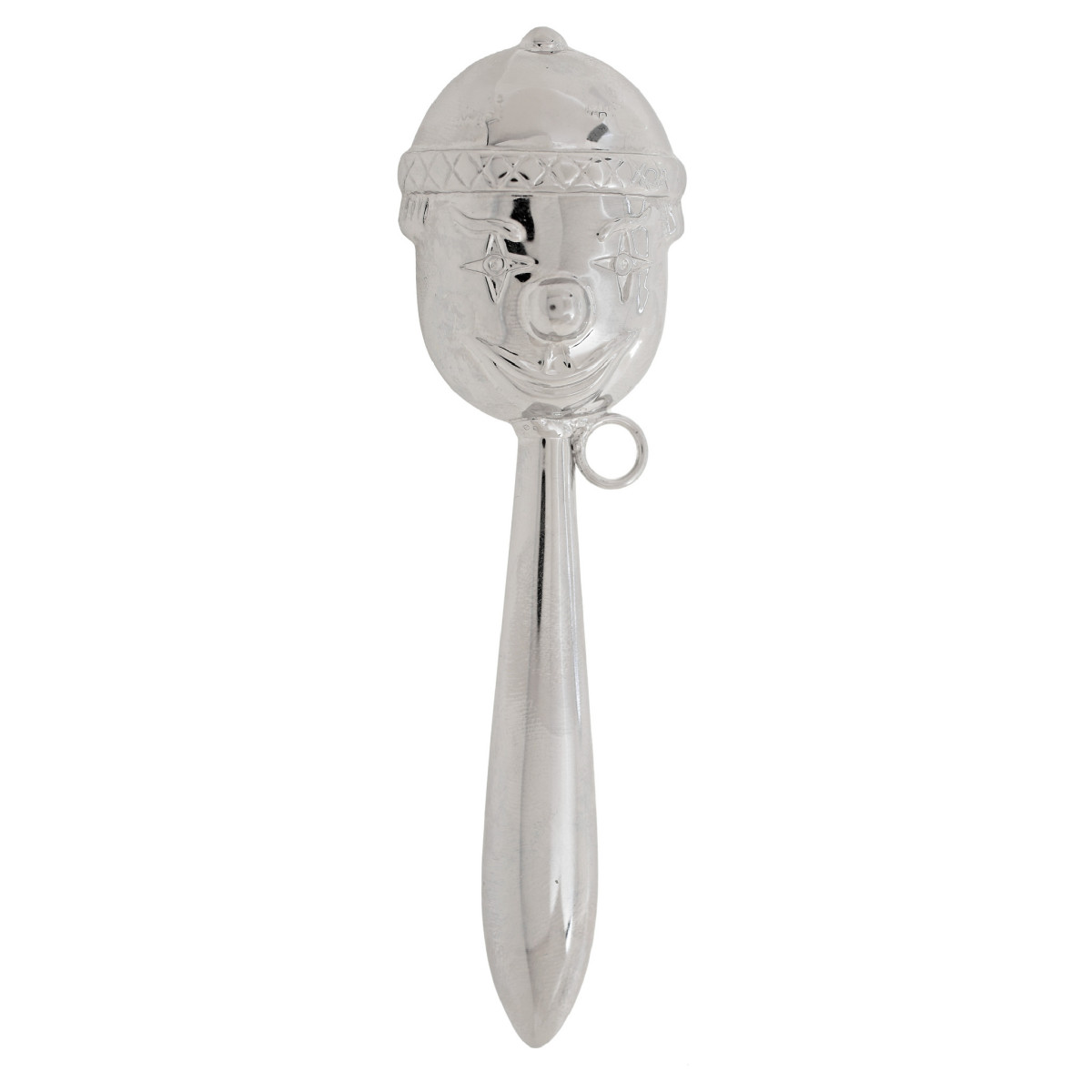 SONAJERO PAYASO 13 CMS LATON PLATEADO