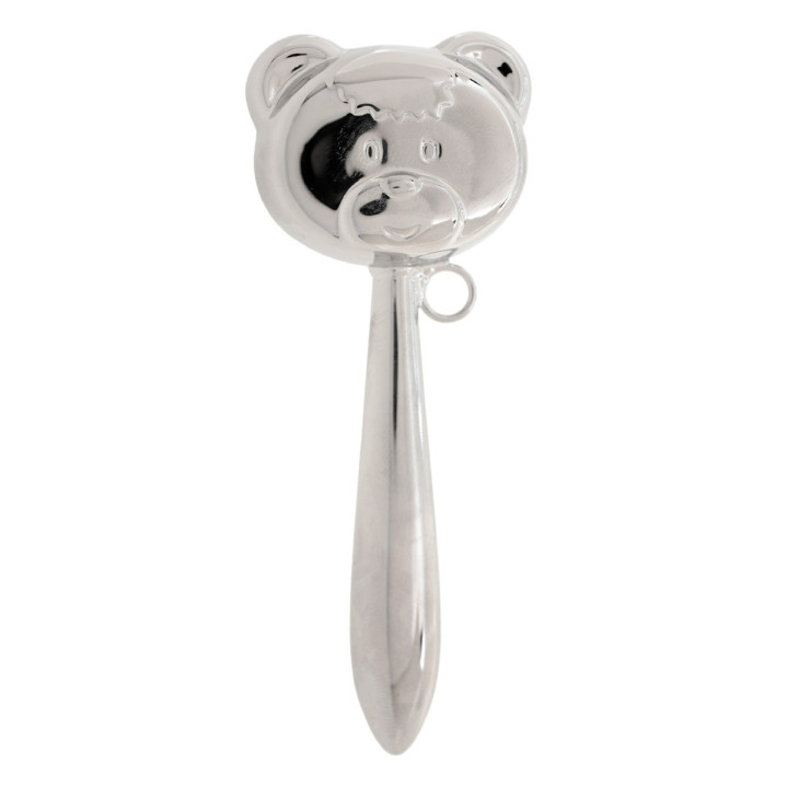 SONAJERO CARA OSO 13CMS LATON PLATEADO