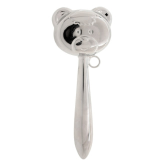 SONAJERO CARA OSO 13CMS LATON PLATEADO