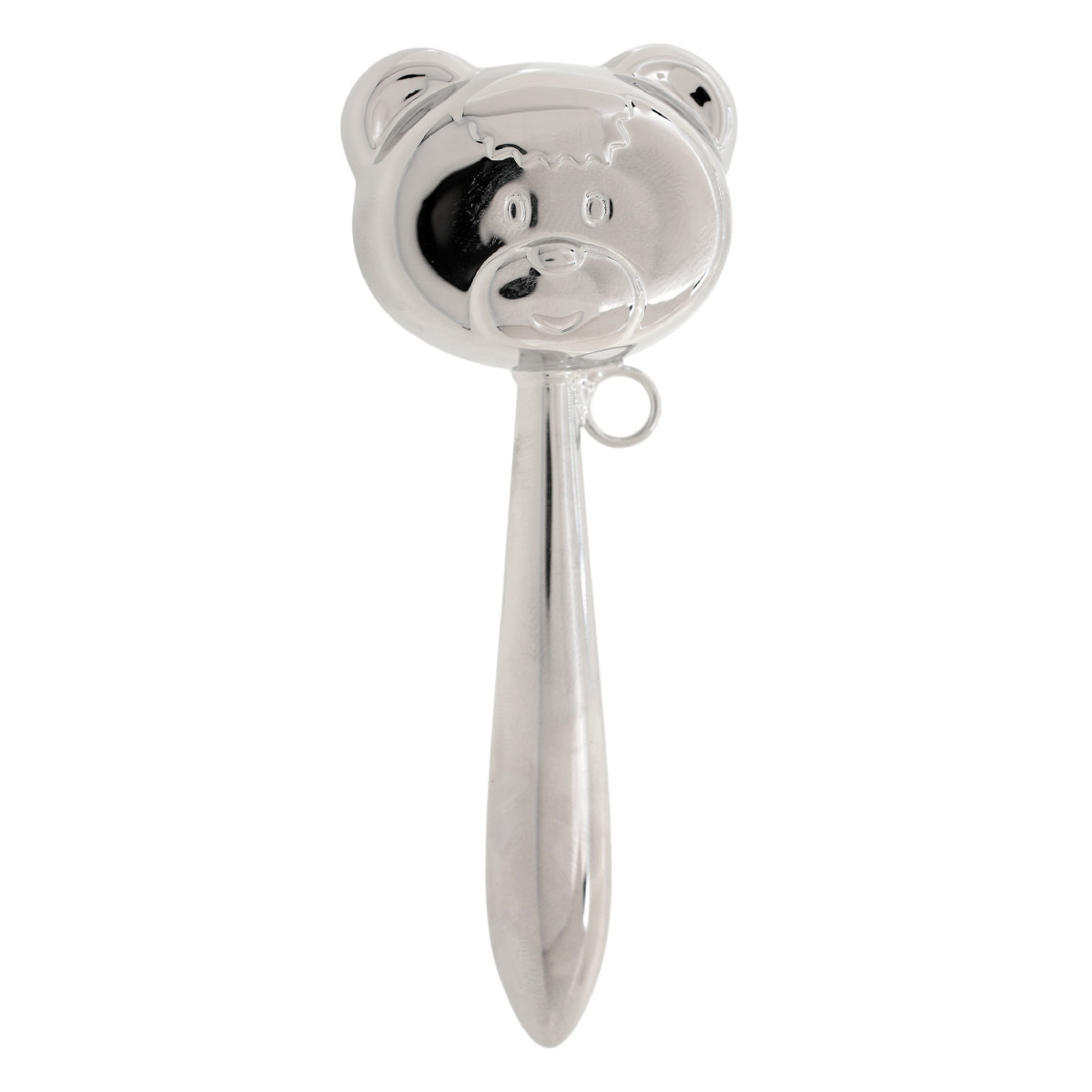 SONAJERO CARA OSO 13CMS LATON PLATEADO