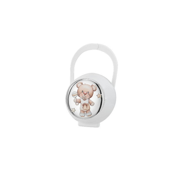PORTA CHUPETES OSO SONAJERO
