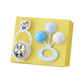 SET PINZA+P.CHUPETES+SONAJERO PANDA ESTRELLA
