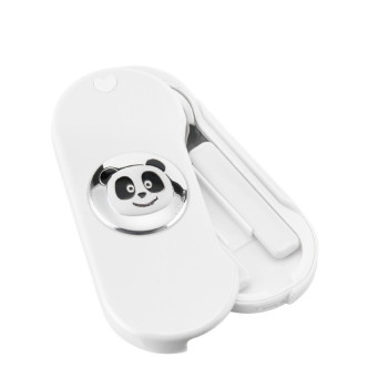 SET CUBIERTOS PANDA HUELLAS