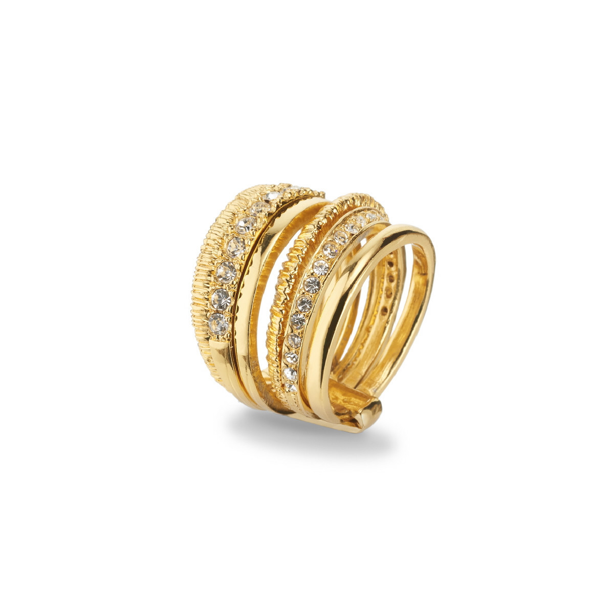 ANILLO LATON DORADO CIRCONITA 6 VUELTAS