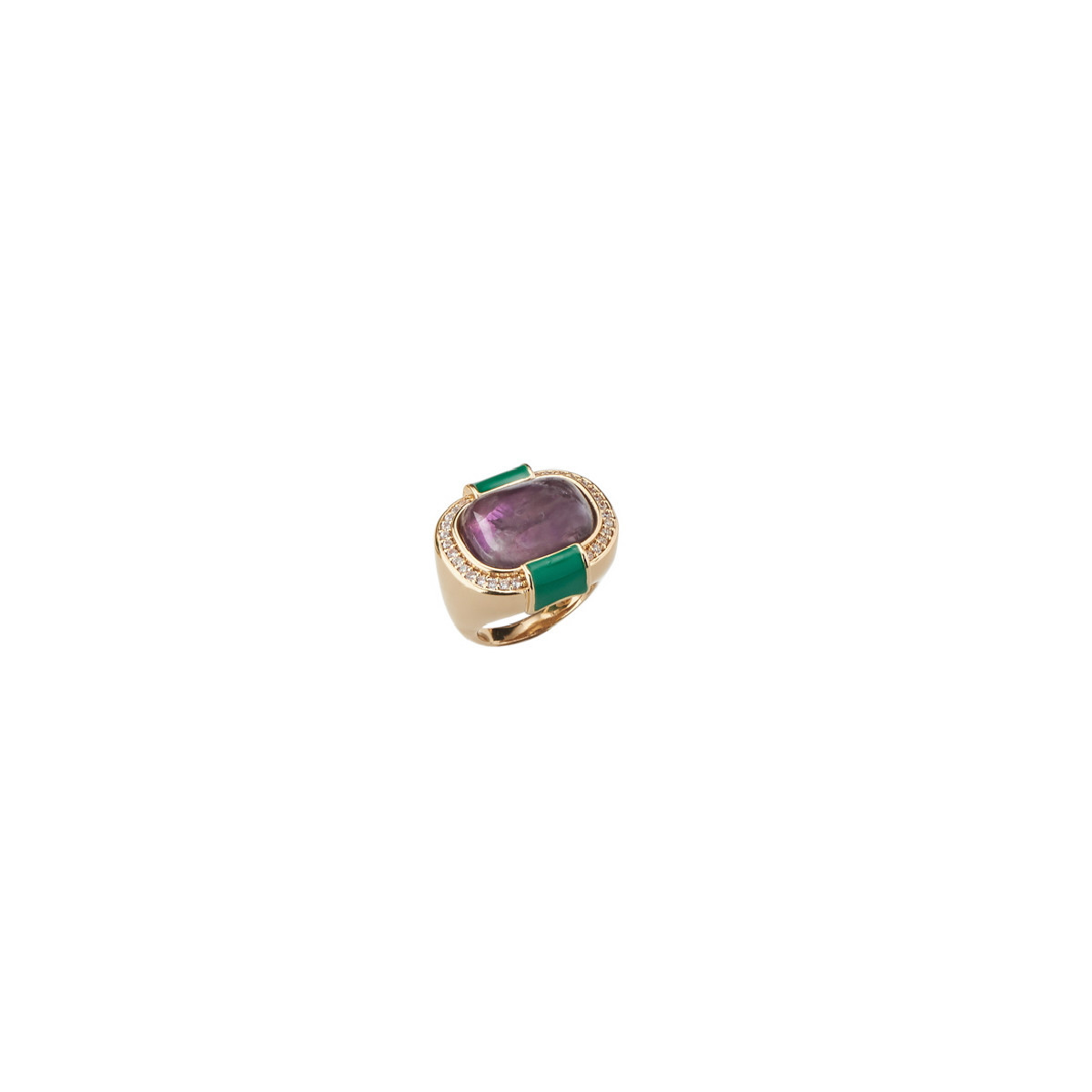 ANILLO LATON DORADO CUARZO