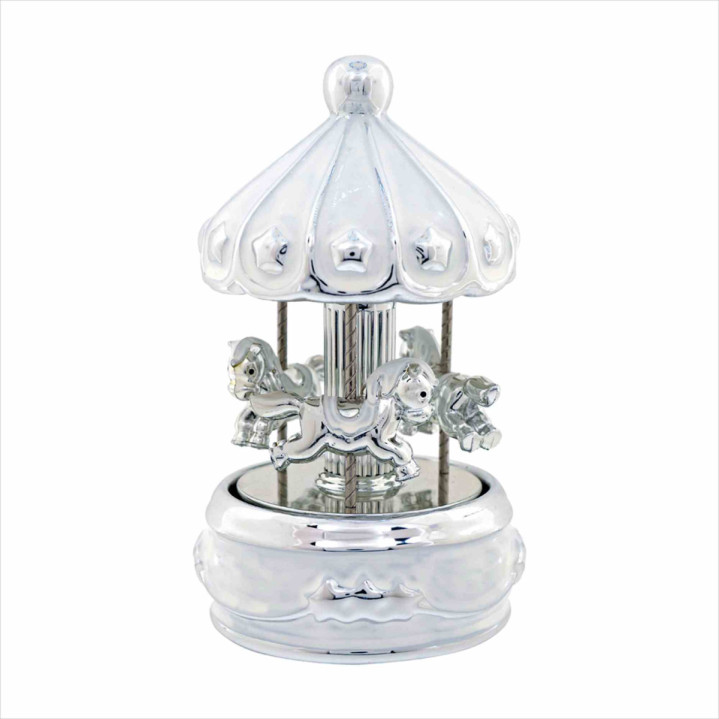 CARROUSEL MUSICAL CON LUZ ESTRELLAS 17CM
