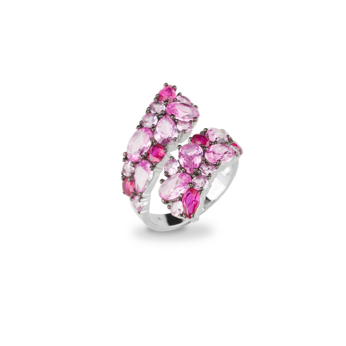 ANILLO PLATA 925 CIRC. FUCSIA