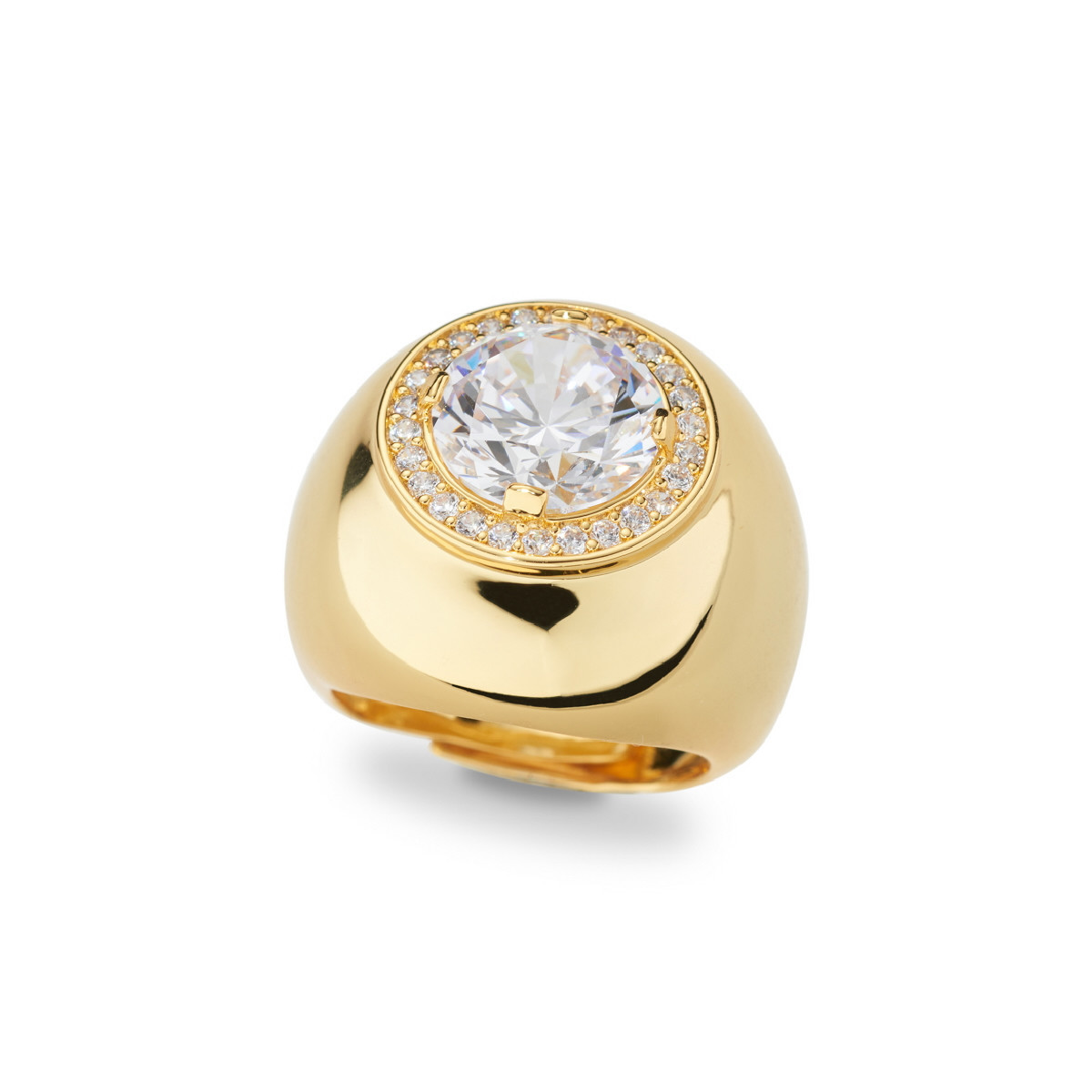 ANILLO BRONCE DORADO 18kT CIRCON.