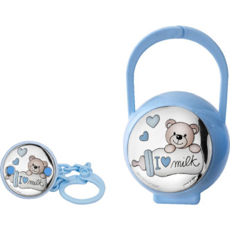 SET PINZA+P.CHUPETES CELESTE I LOVE MILK