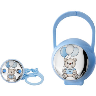 SET PINZA + P.CHUPETES OSO GLOBO CELESTE