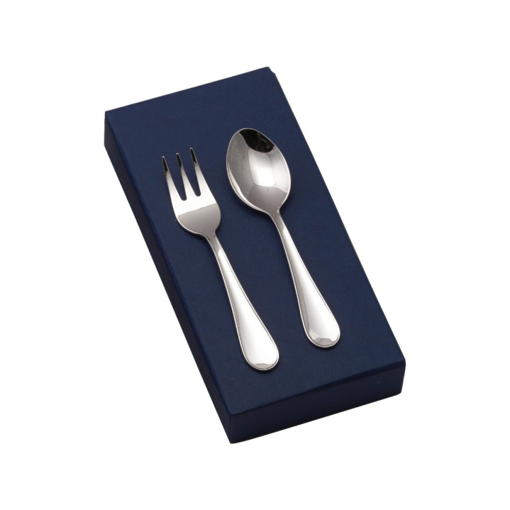 CUBIERTOS BEBE LISO PLATA 925