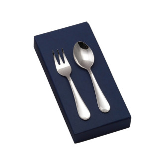 CUBIERTOS BEBE LISO PLATA 925