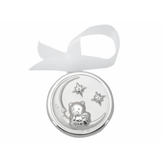 MEDALLA PLATA 925 7CMS OSO LUNA