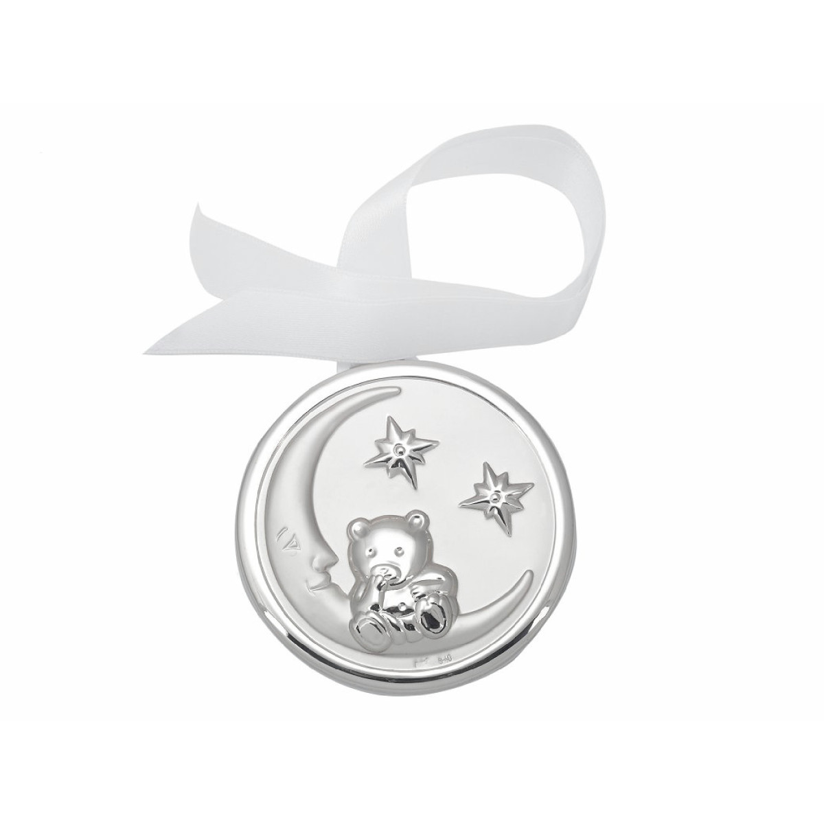MEDALLA PLATA 925 7CMS OSO LUNA