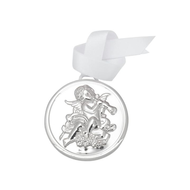 MEDALLA PLATA 925 ANGEL FLAUTA 7CMS