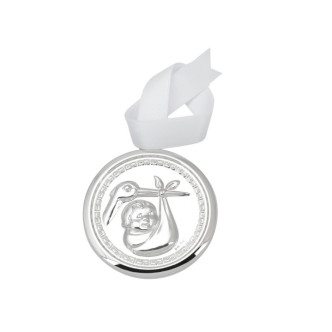 MEDALLA PLATA 925 CIGÜEÑA 7CMS