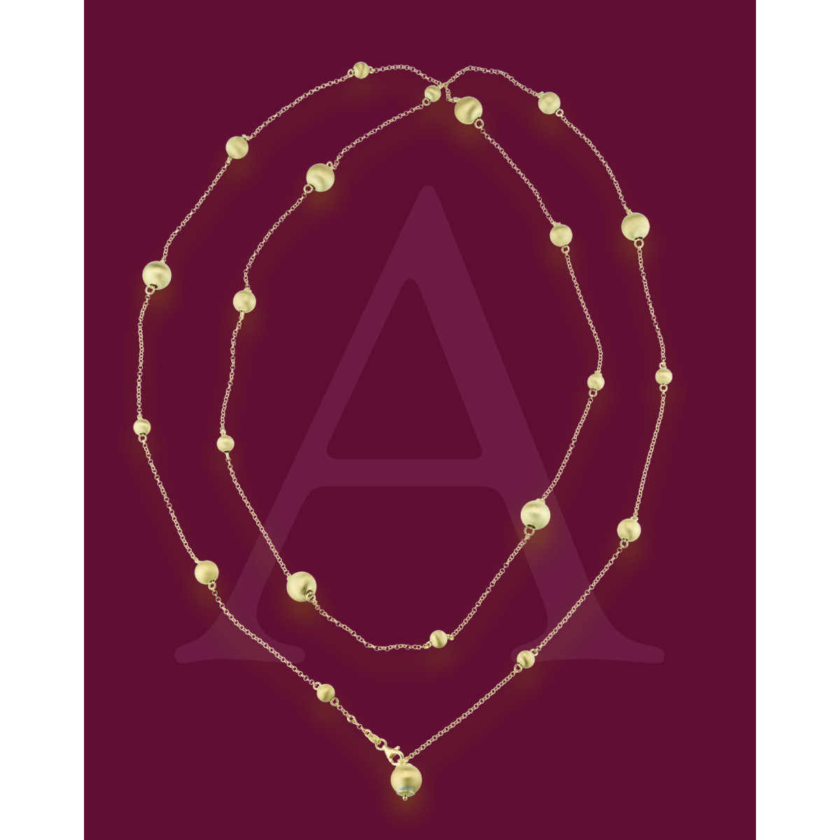 COLLAR 130CM PLATA 925 BAÑO ORO 24K