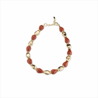 COLLAR BRONCE B. ORO 18kt  PASTA CORAL 45+5