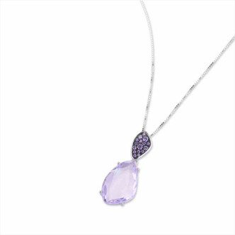 COLLAR PLATA 925 CIRCON. LAVANDA 40+5