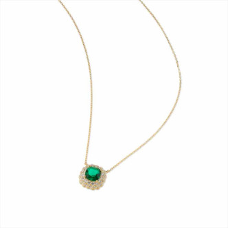 COLLAR PLATA 925 DORADO ESMERL 40+5
