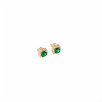 PENDIENTES PLATA 925 DORADO CIRC. ESM. D1