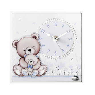 RELOJ DESPERTADOR MADERA OSO 17X17