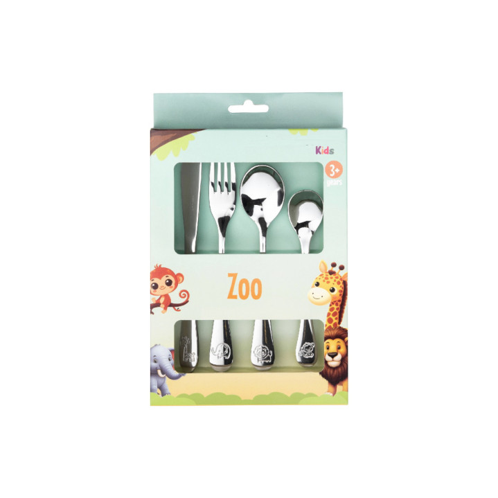 CUBIERTOS ACERO ZOO 4 PCS