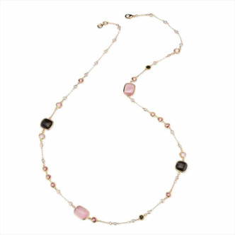 COLLAR LARGO ROSA NEGRO 95CMS