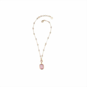 COLLAR CORTO ROSA NEGRO 40+5CMS