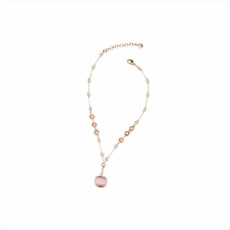 COLLAR CORTO ROSA NEGRO 40+5CMS