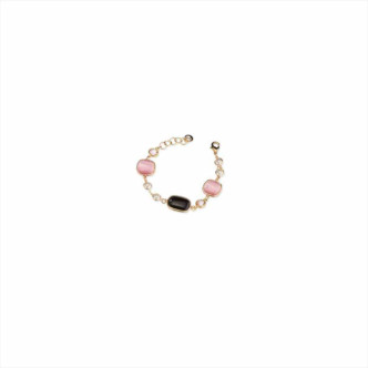 PULSERA ROSA NEGRO 18+3CMS