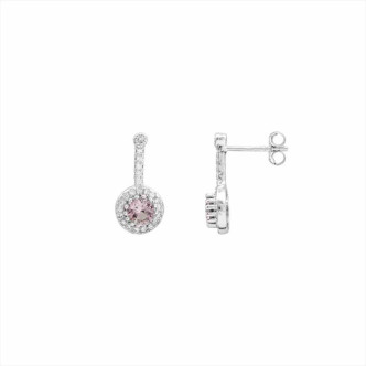 (CELINE)PENDIENTES PLATA 925 ROSA