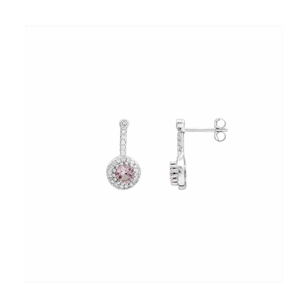 (CELINE)PENDIENTES PLATA 925 ROSA